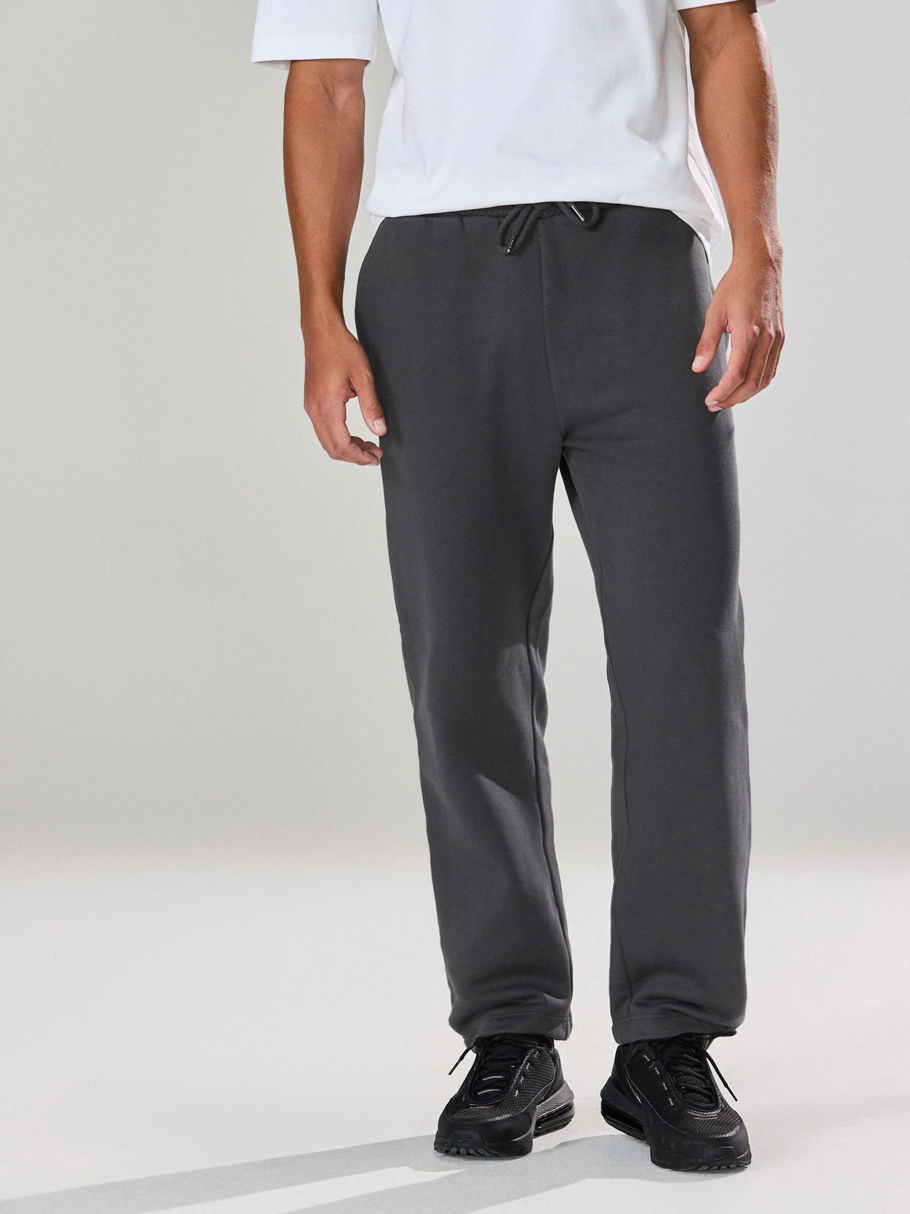Leisteen grijs - Straight fit - Katoenrijke Jersey Joggingbroeken