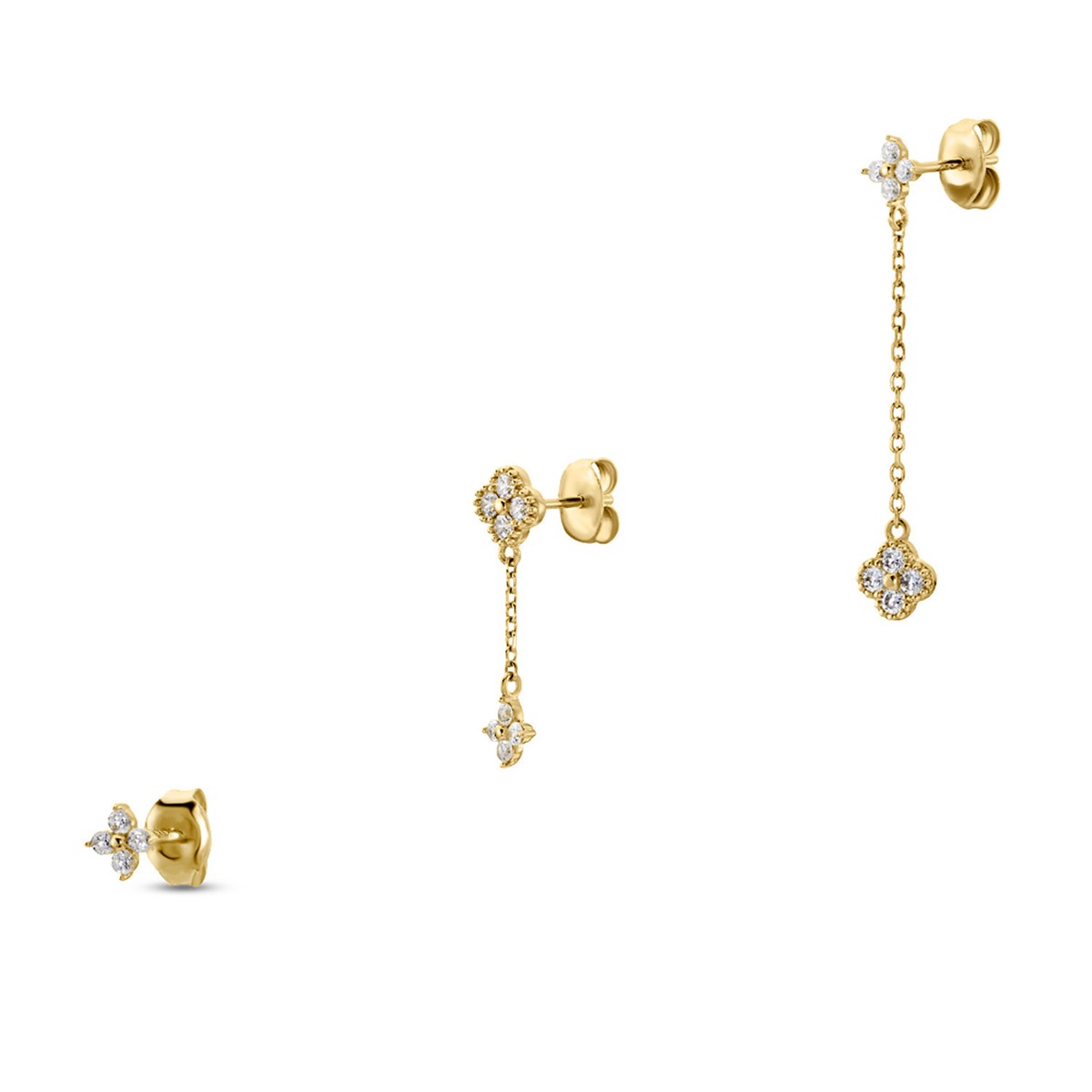 Set de 3 boucles d'oreilles Agatha Beloved blanc