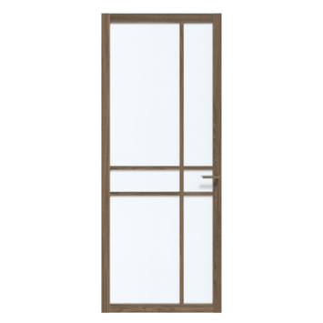 Arne & Bodil binnendeur ABE105 satijnglas - donker eiken houtlook afwerking