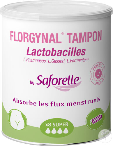 Saforelle Florgynal Tampon Lactobacilles Super 8 Pièces