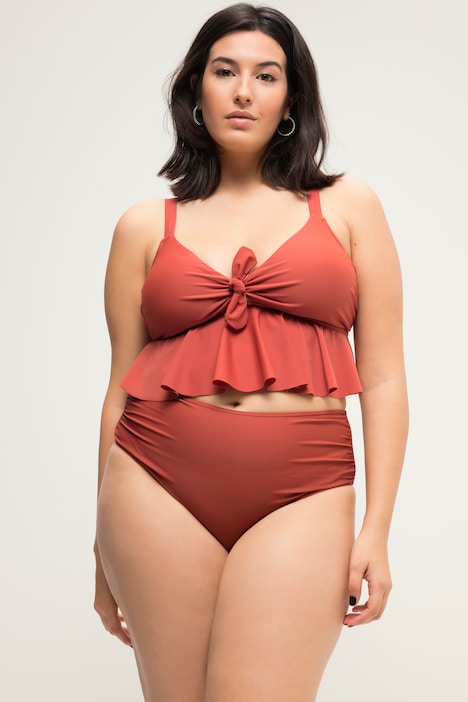 Bikini-Slip, High Waist, seitliche Raffung