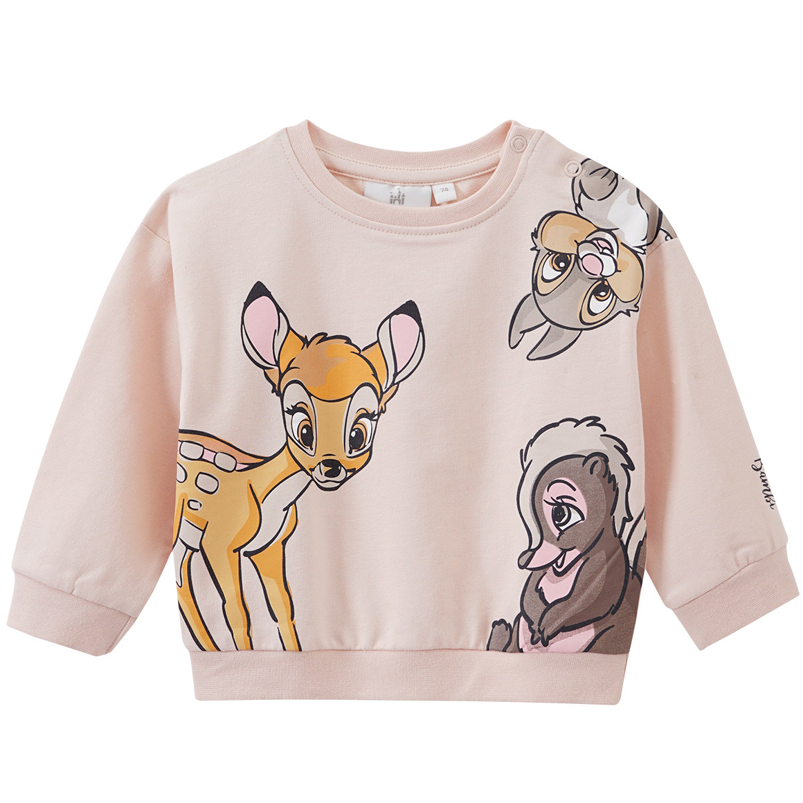 Topomini Bambi Sweatshirt mit großem  Print hellrosa