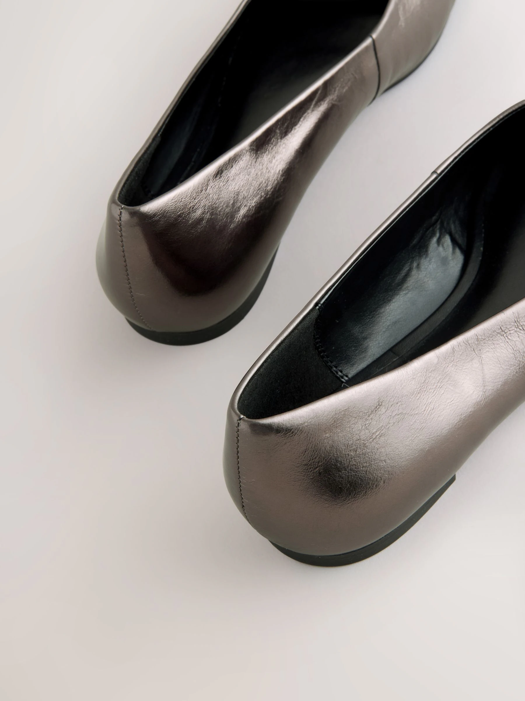 Tin - Forever Comfort® Leather Square Toe Ballerina Flats