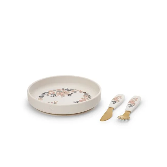 Set repas en silicone   Blue Garden        de               Elodie Details