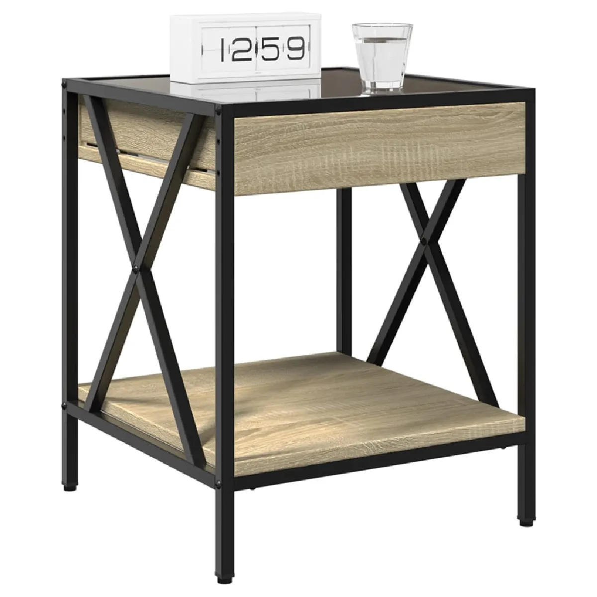 vidaXL Table de Chevet - 40x40x49 cm, Chêne Sonoma