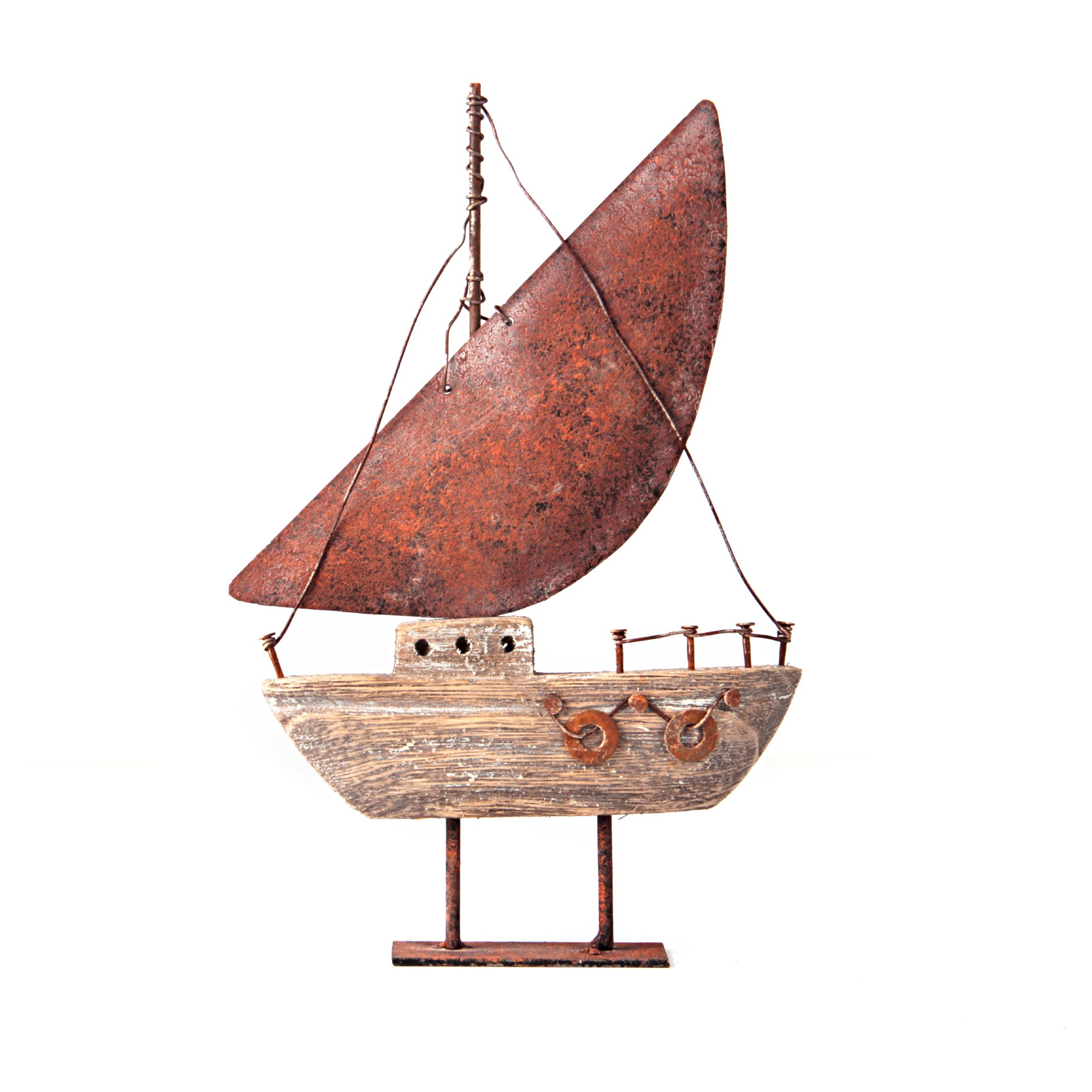 Segelboot, mit Standfuß, B 14 cm, H 23 cm, L 3 cm von fischer's lagerhaus