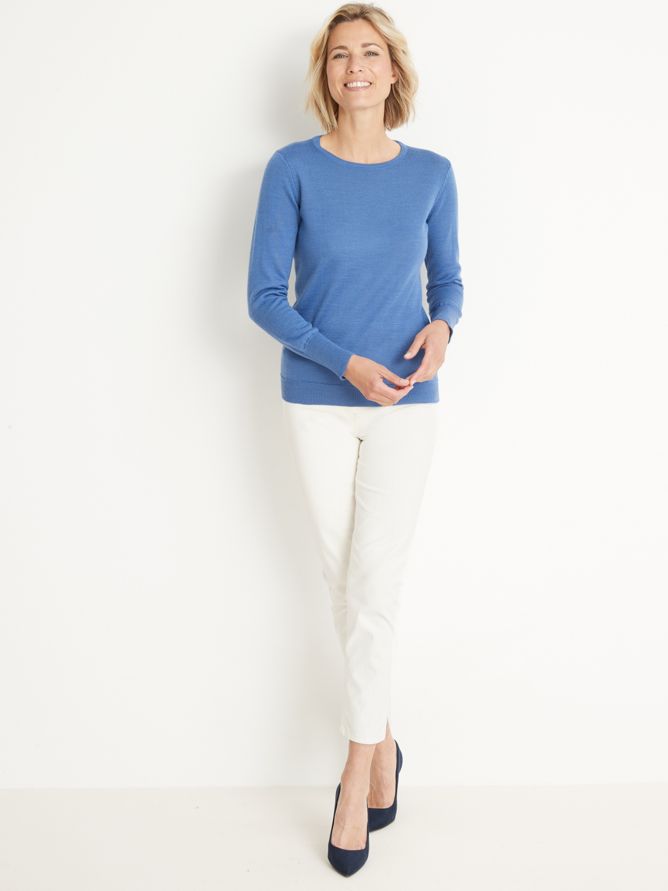 Pull encolure ronde 50% laine mérinos