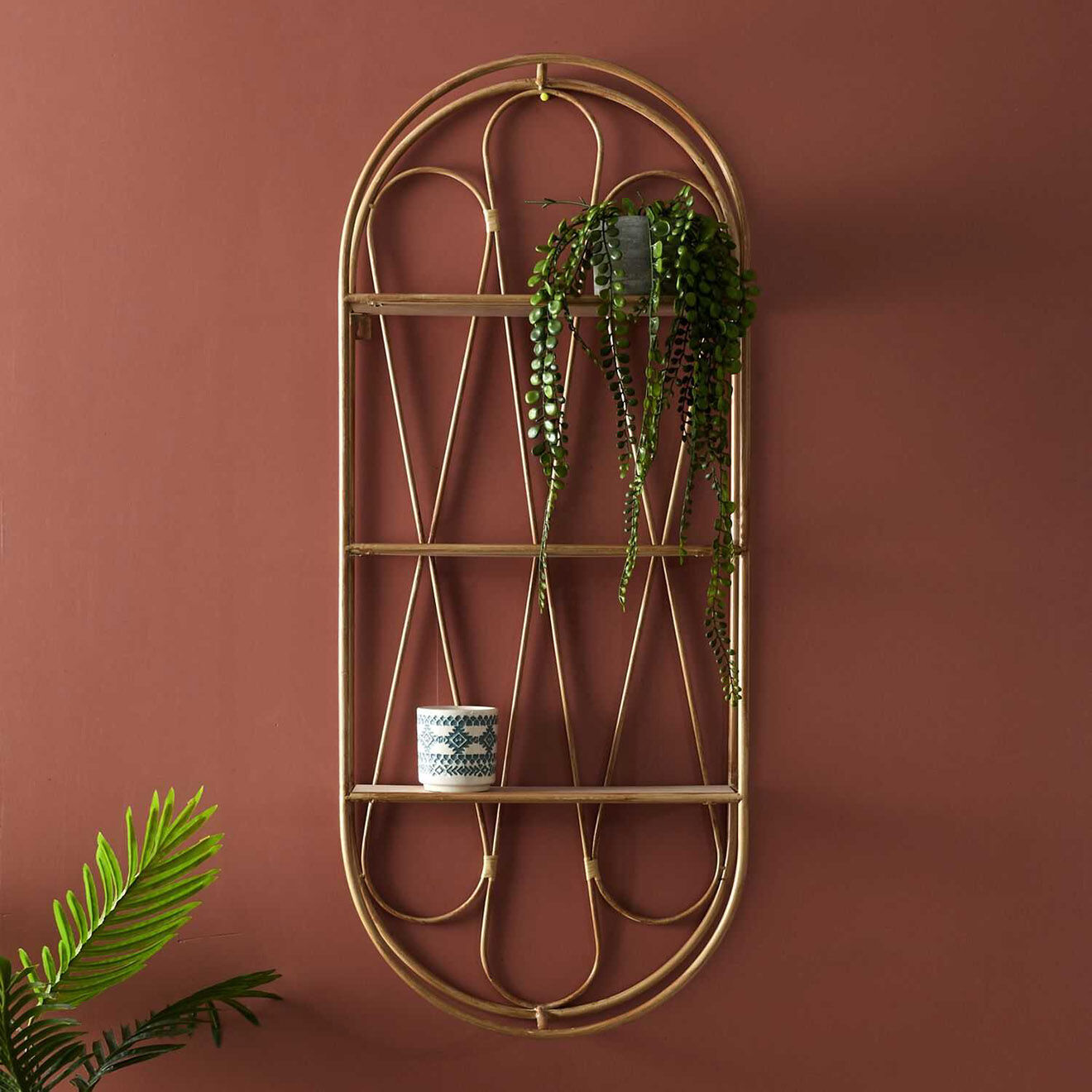 Home Deco Factory Etagère murale Java marron - 40x96x12 cm