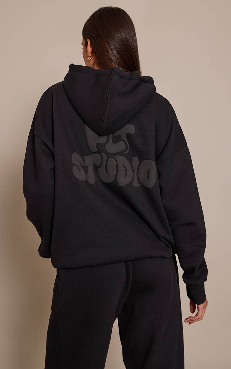 Noir Sweat À Casynthétiqueche Oversize Imprimé Plt Studio