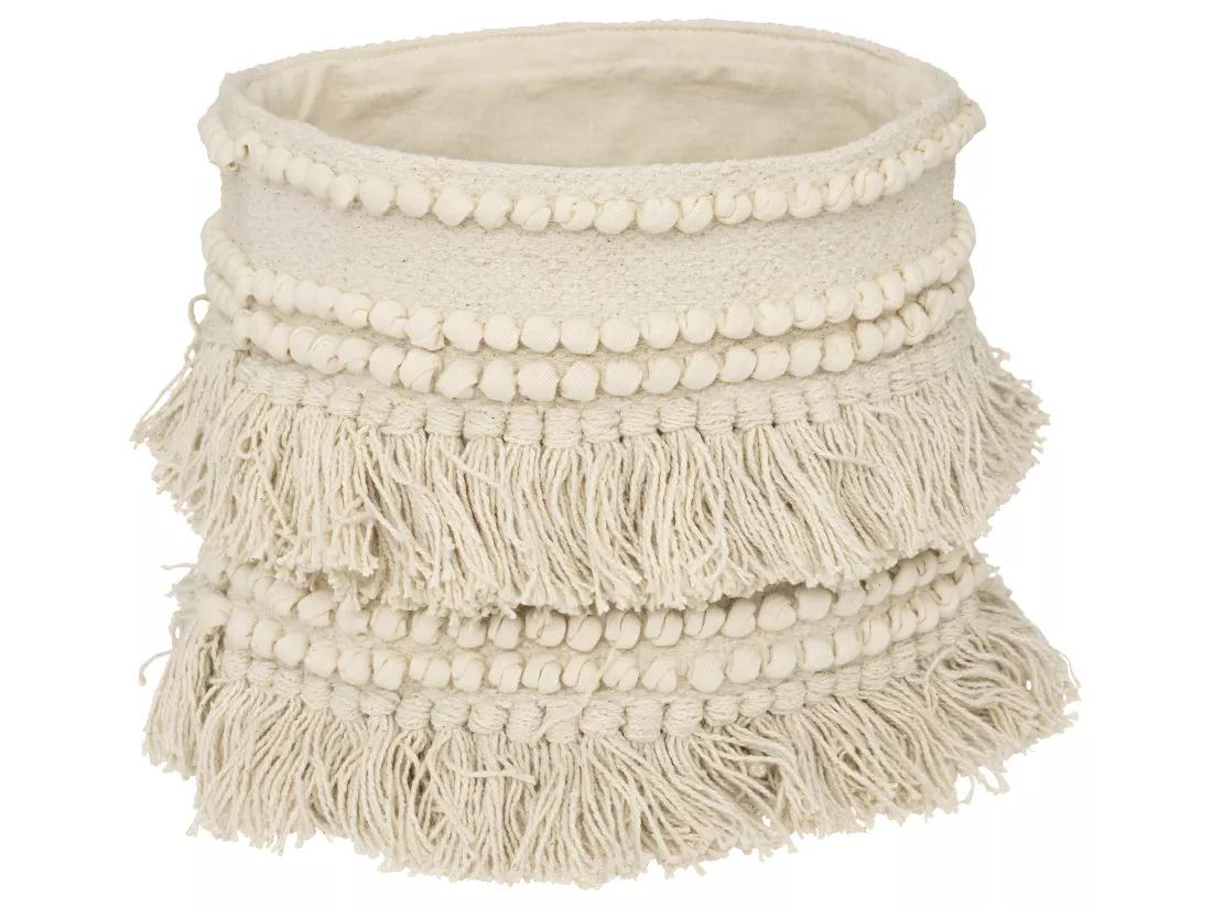 Set de 2 Paniers de rangement en Coton recyclé avec franges
