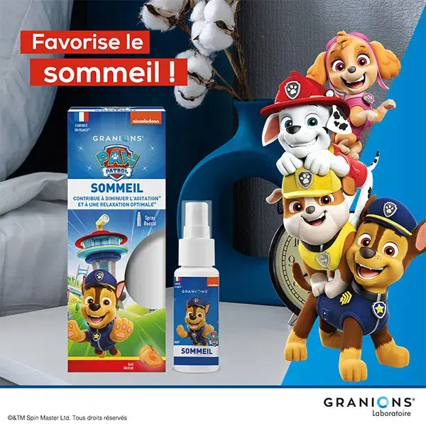 Granions Spray Sommeil Enfant Pat Patrouille - Verveine, Camomille, Coquelicot - 20ml