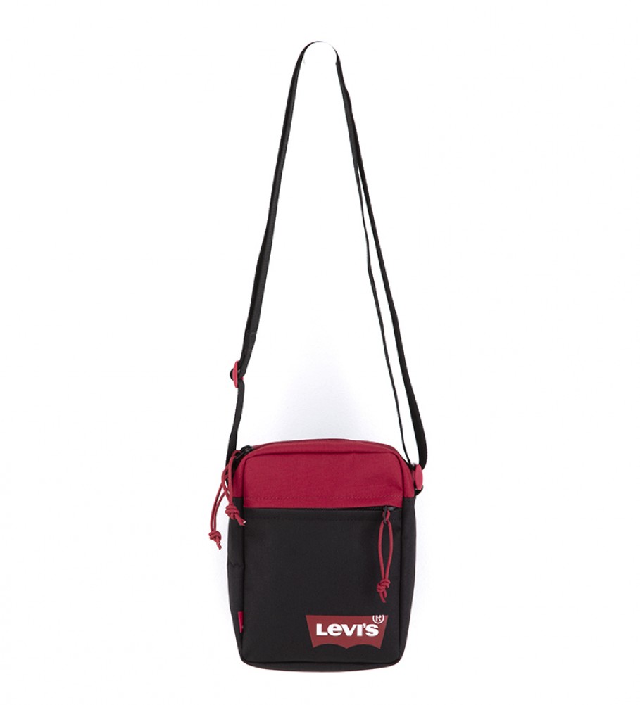 Bolsa de ombro Levi's Mini Batwing vermelha sólida - 15,5 x 5,5 x 21 cm -