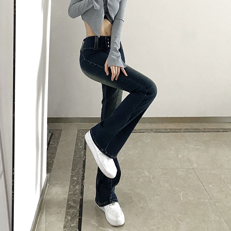 Sosana - Skinny-fit bootcut jeans met hoge taille