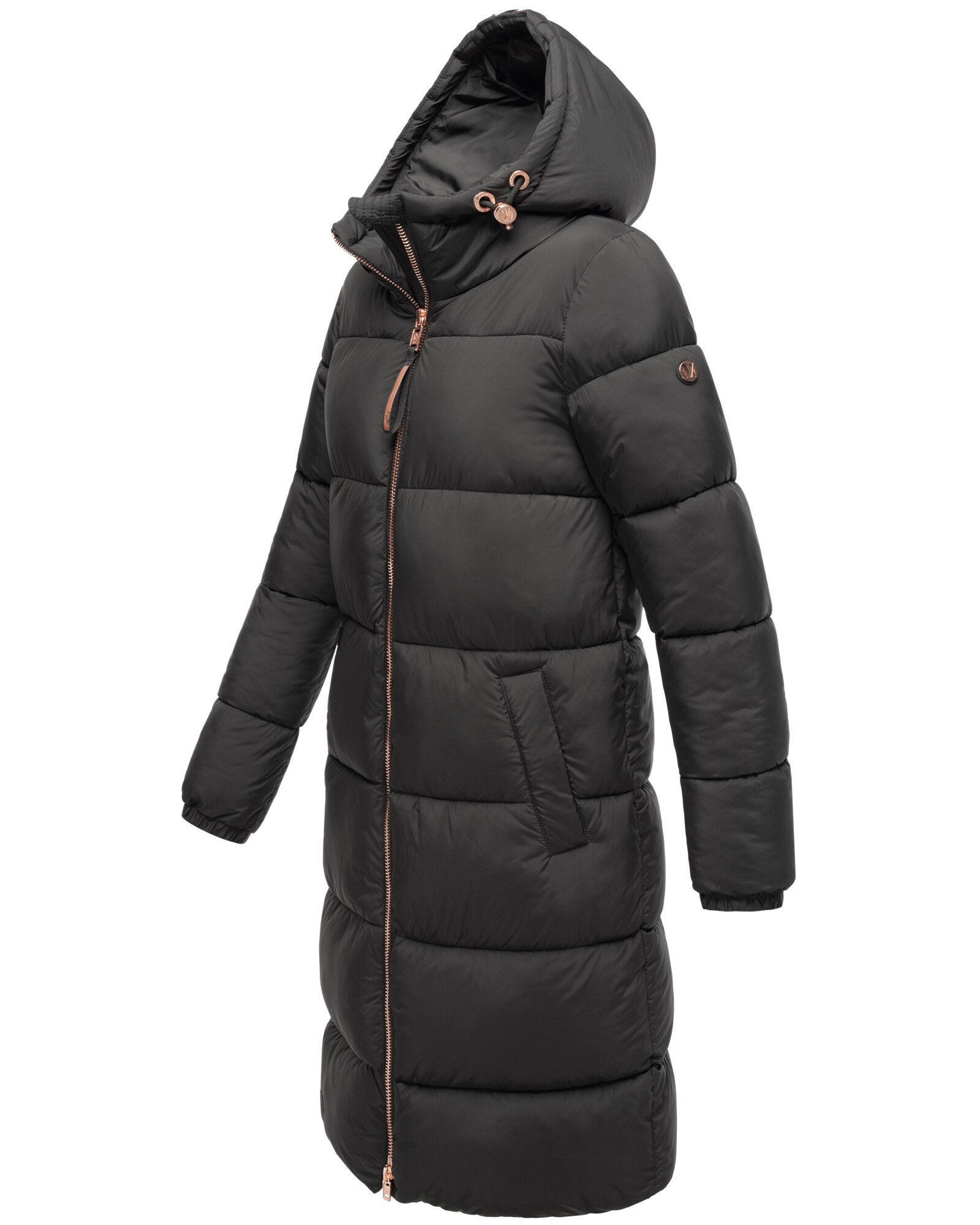 MARIKOO Damen Winter Steppmantel Stepp Jacke Mantel Parka warm mit Kapuze Nomadiaa
