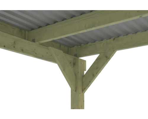 SKAN HOLZ Friesland dubbele carport met inrijboog en paalankers 557x555 cm geïmpregneerd