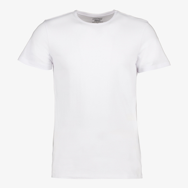 Unsigned heren T-shirt wit ronde hals