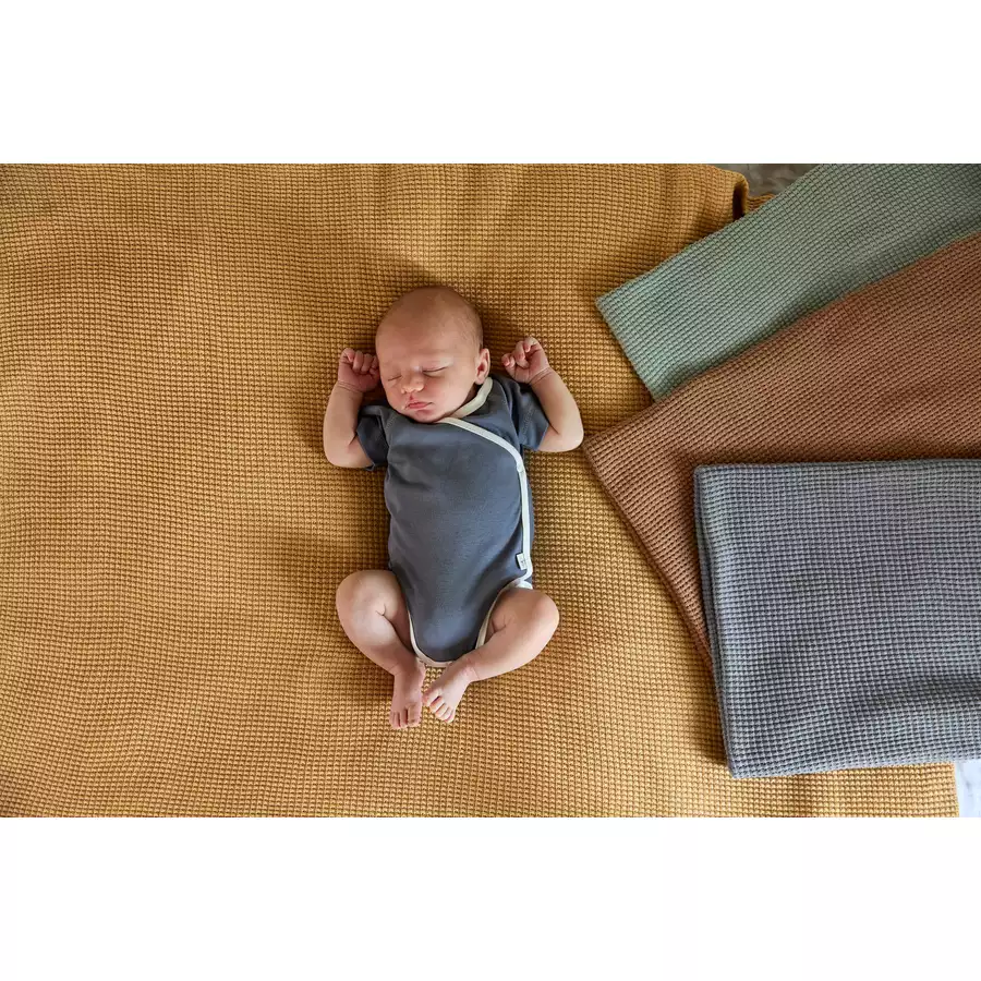 LÄSSIG Babydecke gestrickt Nubs camel 80 x 100 cm