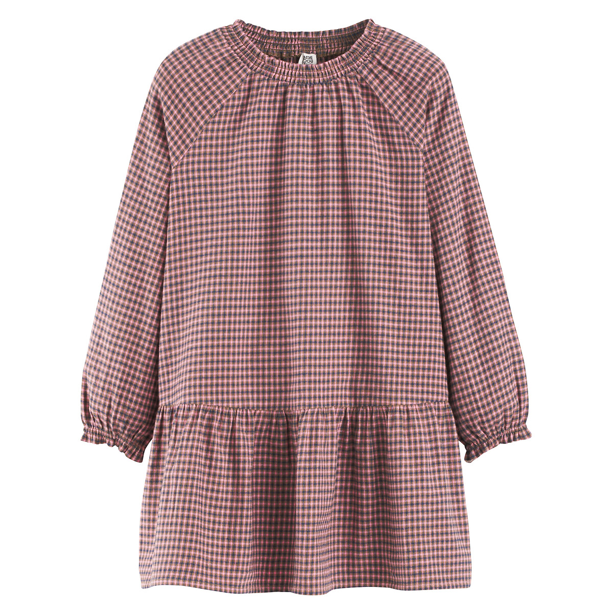 COLEÇÕES LA REDOUTE<br>Vestido xadrez de manga comprida