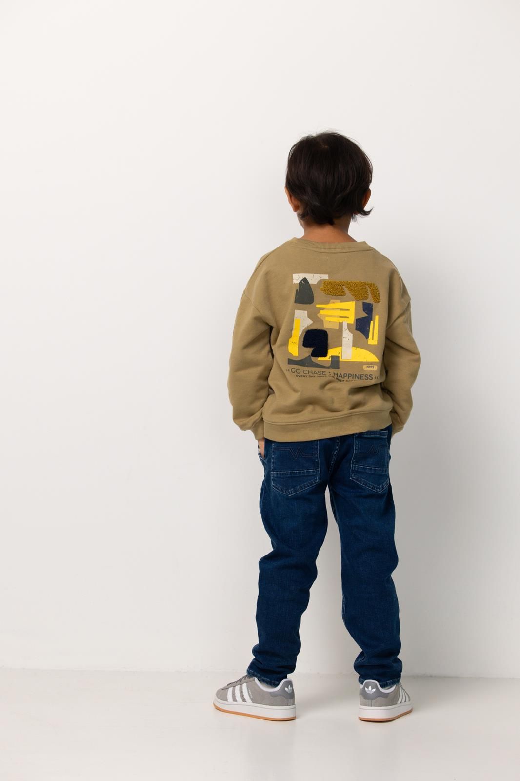 Noppies Kids Sweater Ray - Backprint - Dried Herb