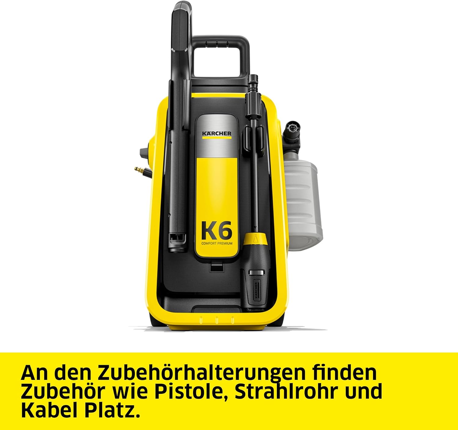 Kärcher Hochdruckreiniger K 6 Comfort Premium, Druck: 160 bar, Fördermenge: 510 l/h, Fläche: 50 m²/h, Gewicht: 18,2 kg, extra Flexibler Hochdruckschlauch, Schlauchtrommel, 4-in-1 Multi Jet