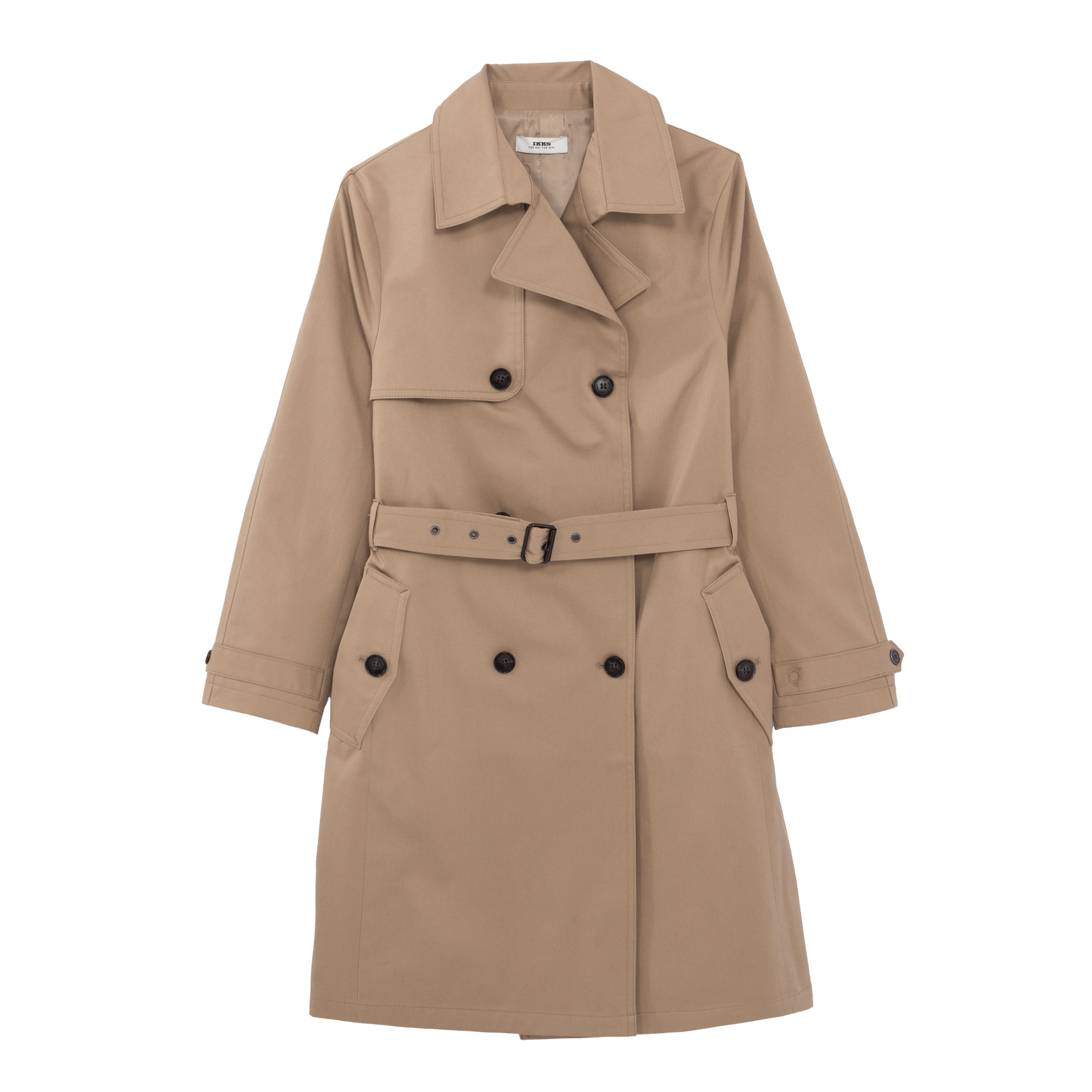 Trench long en coton mélangé | Marron