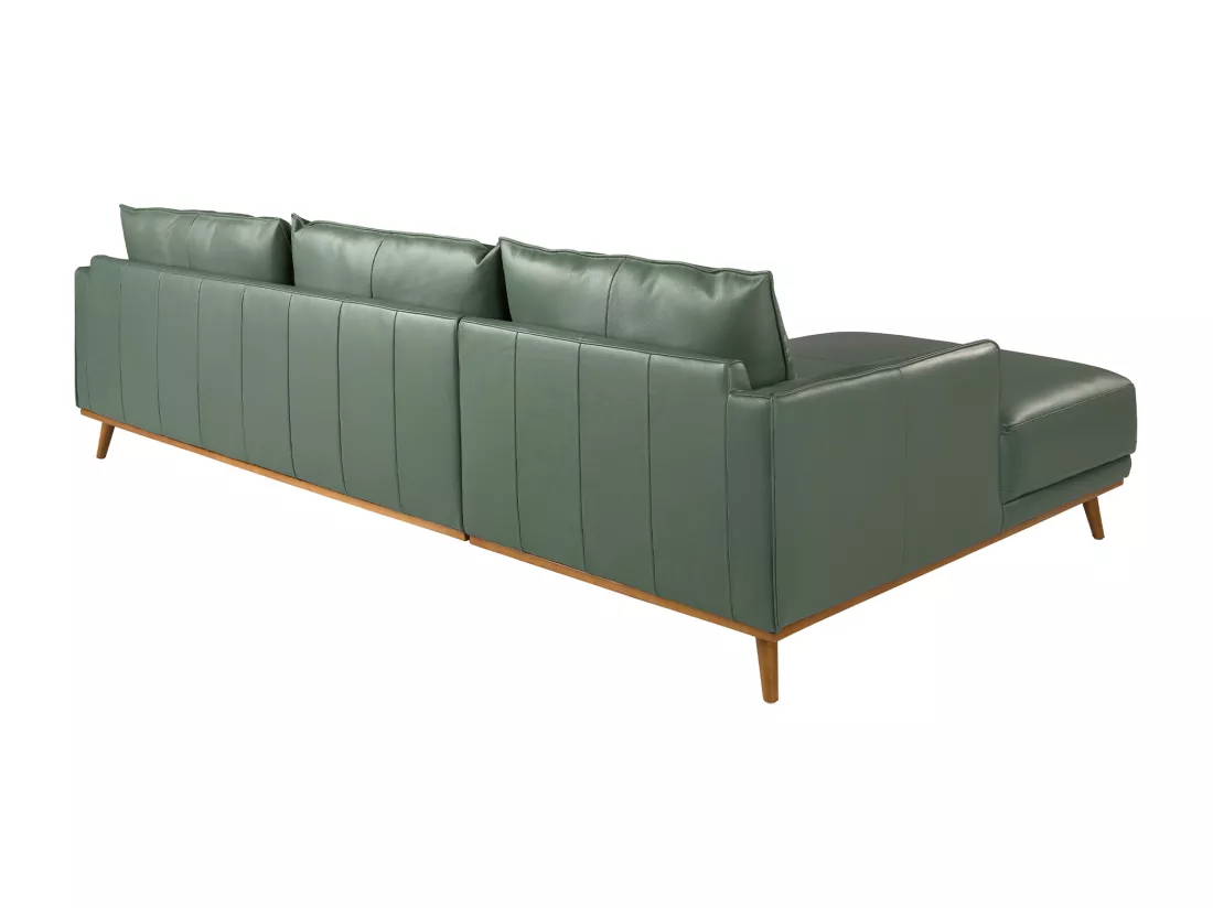 Canapé d'angle gauche en cuir vert 6200 ANGEL CERDA