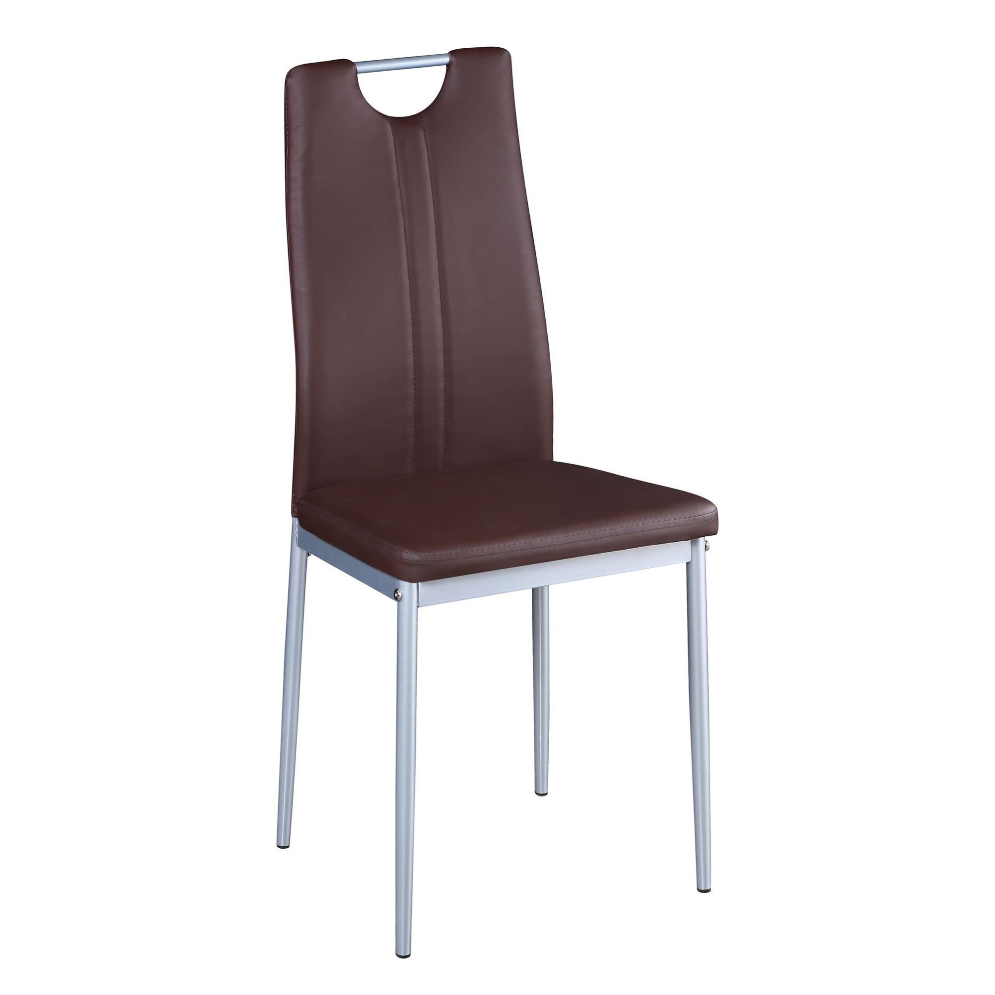 Esszimmerstuhl Leder IVO 6er Set braun
