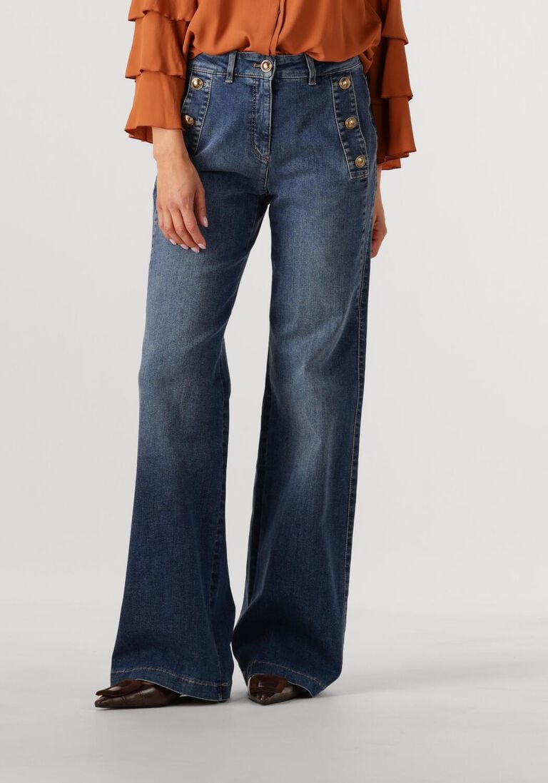 blauwe luisa cerano wide jeans 628811/4174
