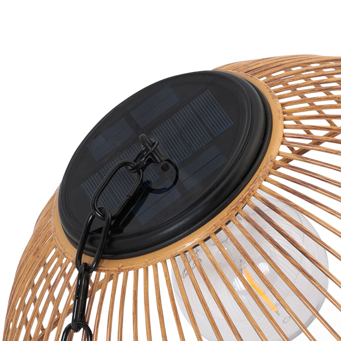 Pratik Garden Lampe solaire filaire Effet Rotin noir/beige - D.30x76 cm