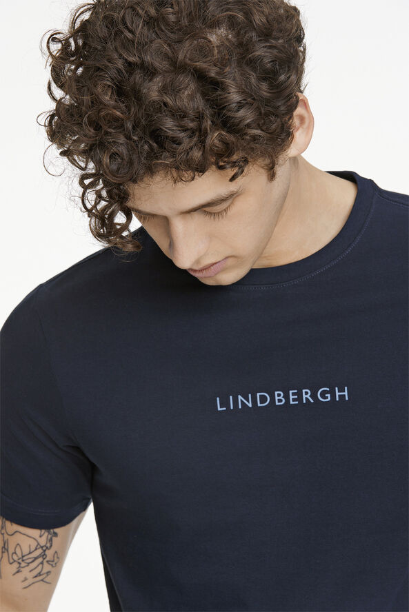 Lindbergh Lindbergh print tee S/S Navy