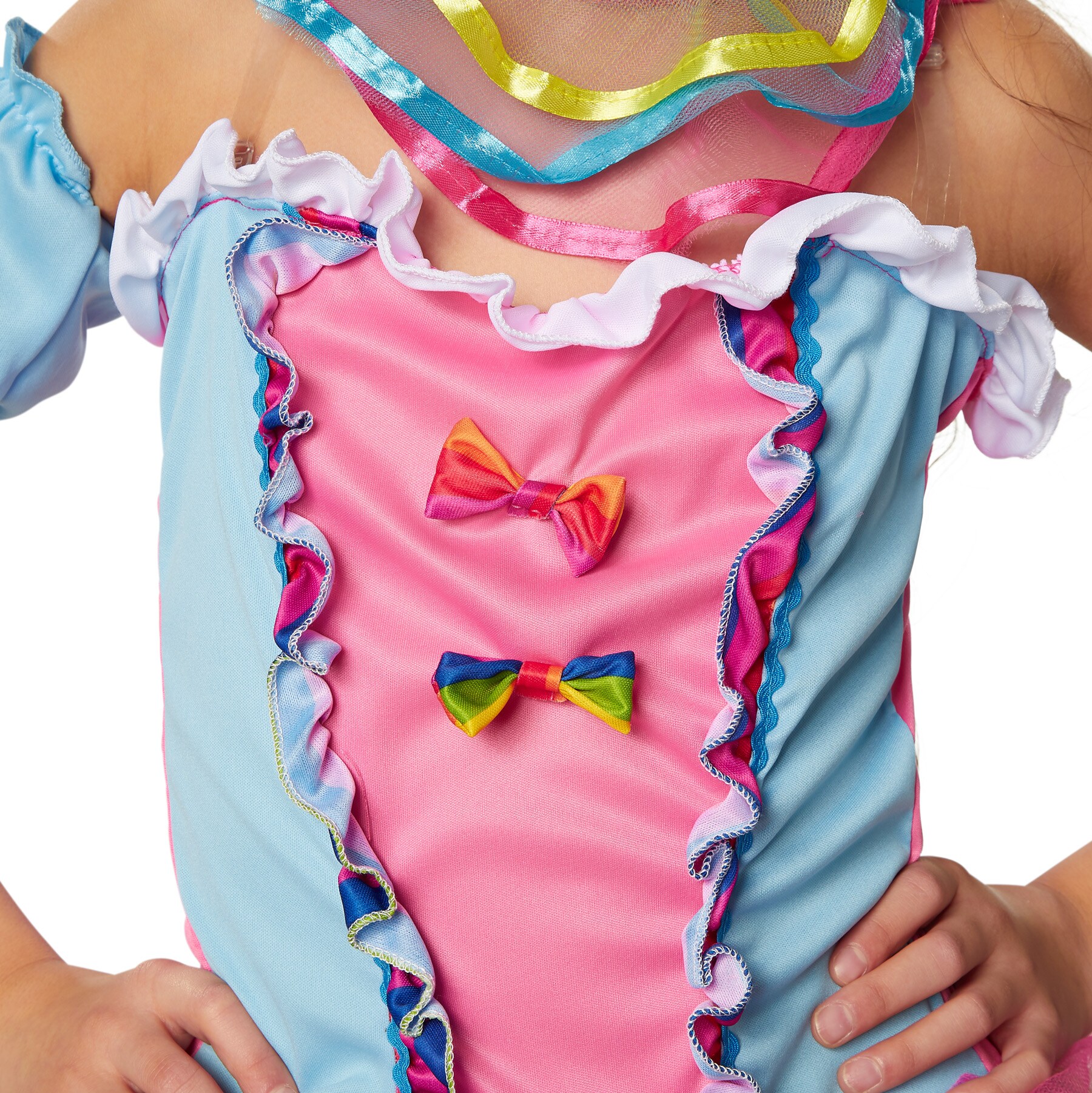 tectake® Mädchenkostüm Neon Regenbogen Girl