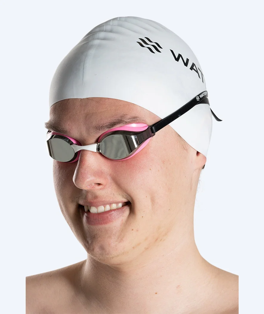 Watery Elite svømmebriller - Poseidon Mirror - Pink/sølv