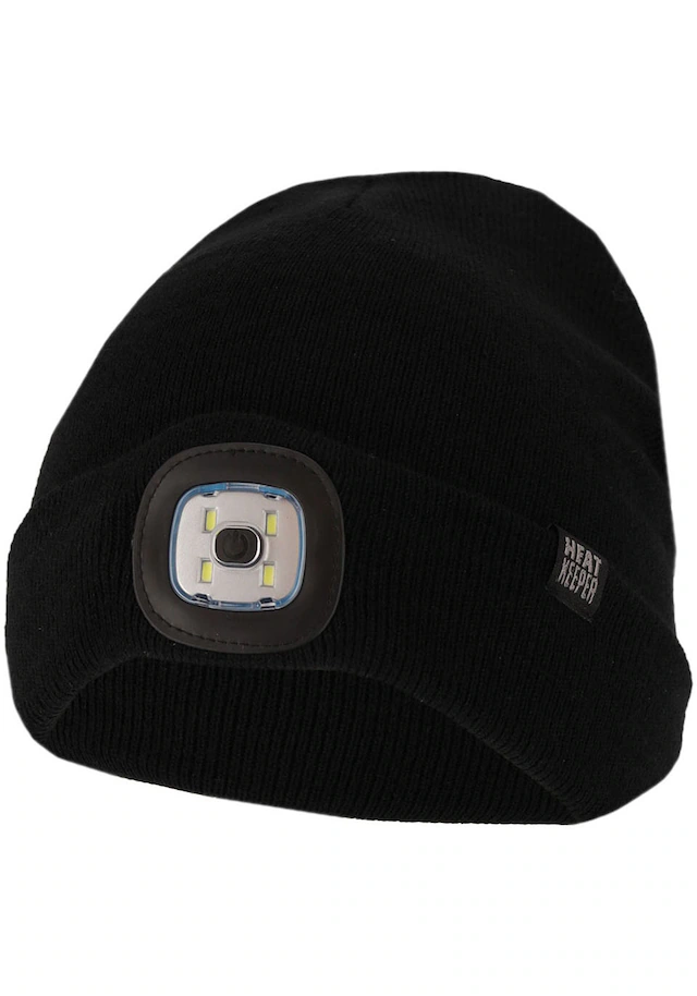 Heatkeeper Strickmütze »MEN THERMAL BEANIE+LED LIGHT RECHARGE« wiederaufladbarer, abnehmbaren LED-Leuchte für die dunkle Jahreszeit