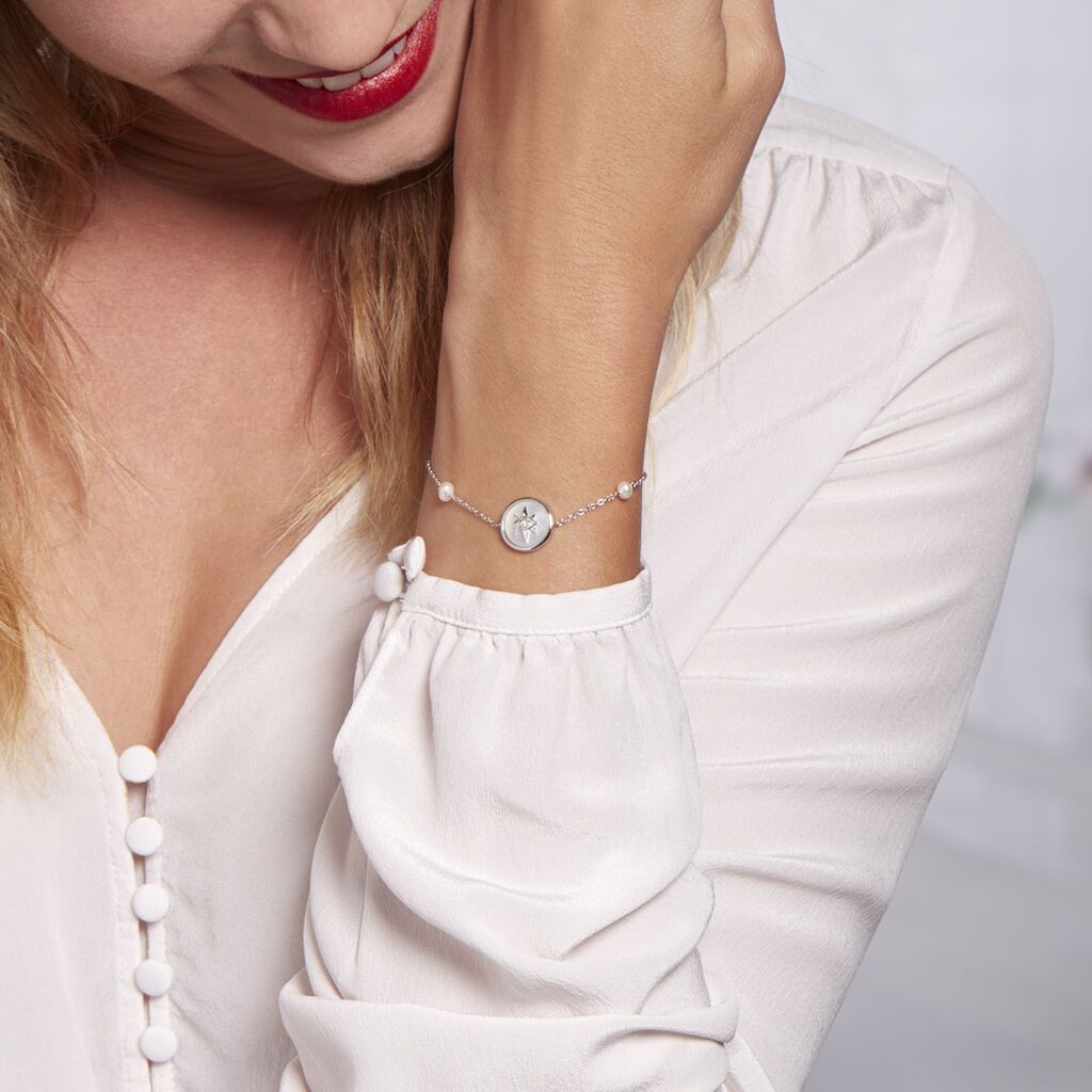 Bracelet Argent Glad Perles De Culture Nacre Oxyde De Zirconium