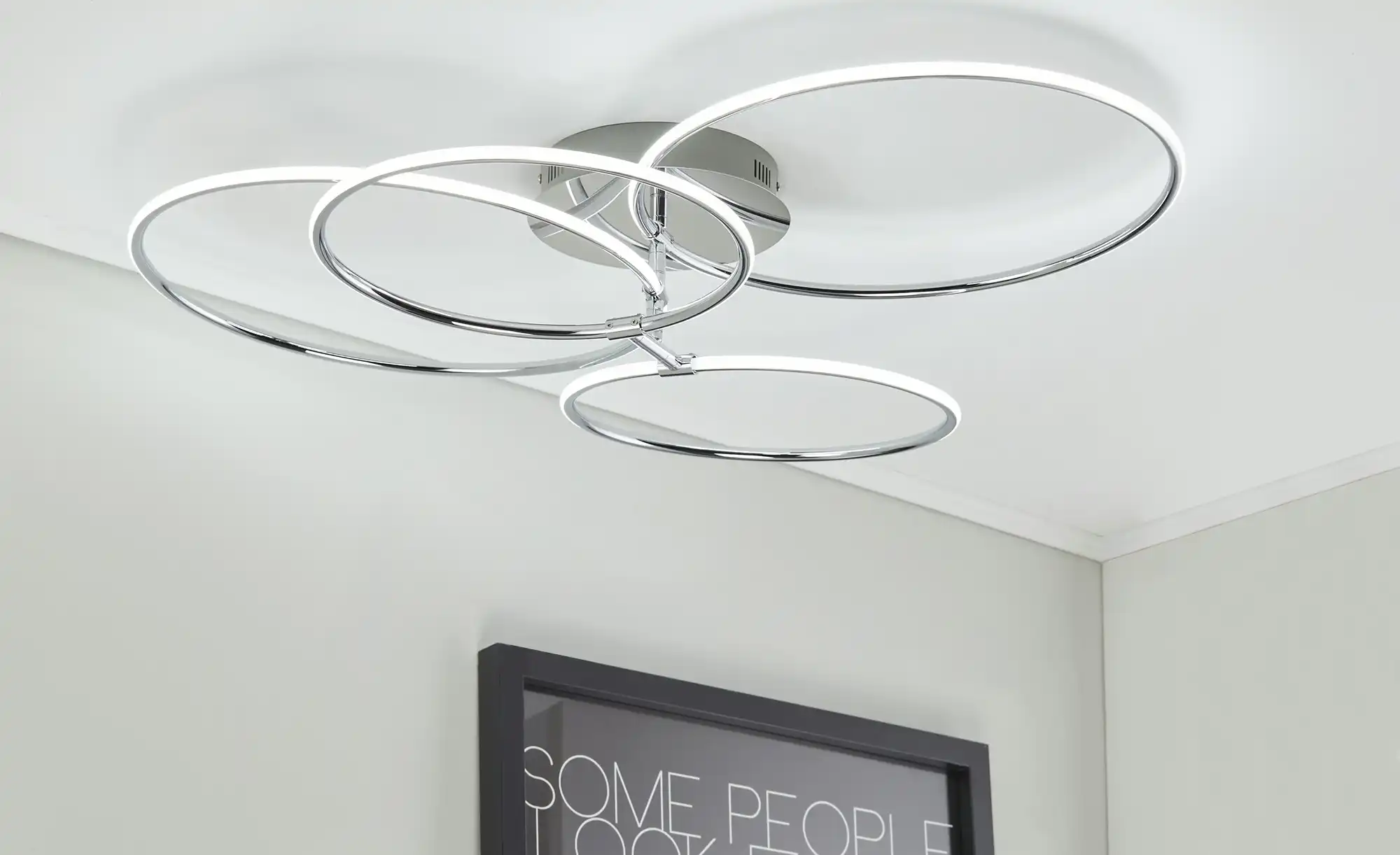 KHG LED-Deckenleuchte, 4-flammig, chrom `Ringe´