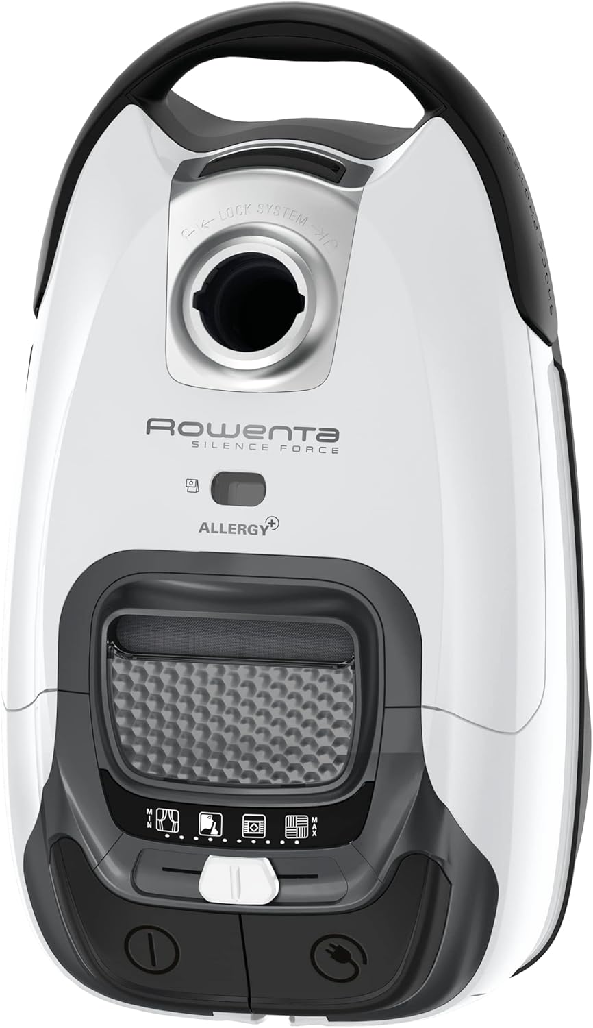ROWENTA Silence Force Effitech Aspirateur avec Sac, Silencieux 57 DB(A), Basse consommation, Haute Filtration, Rayon d'action 12 m, Fabriqué en France RO7451EA, Bleu