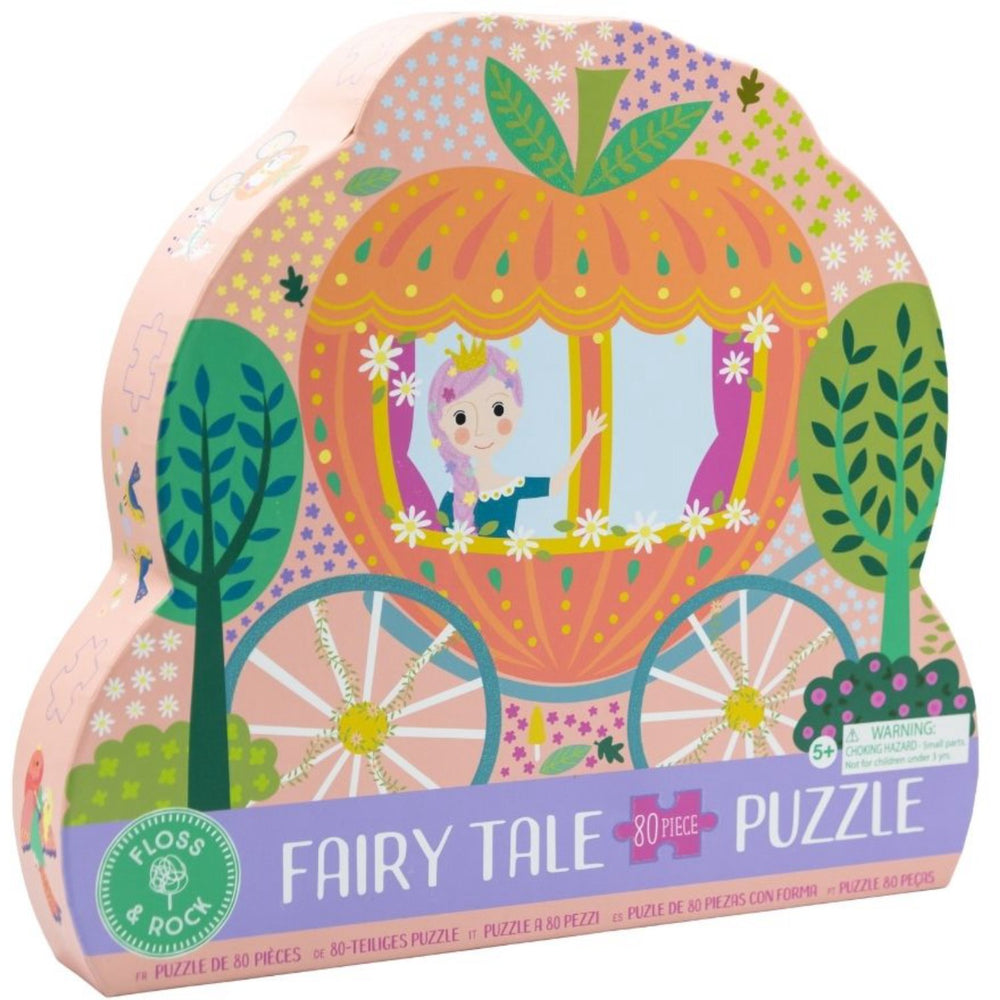 Køb Floss & Rock Puslespil m. formet motiv & æske 80 brikker Fairy Tale