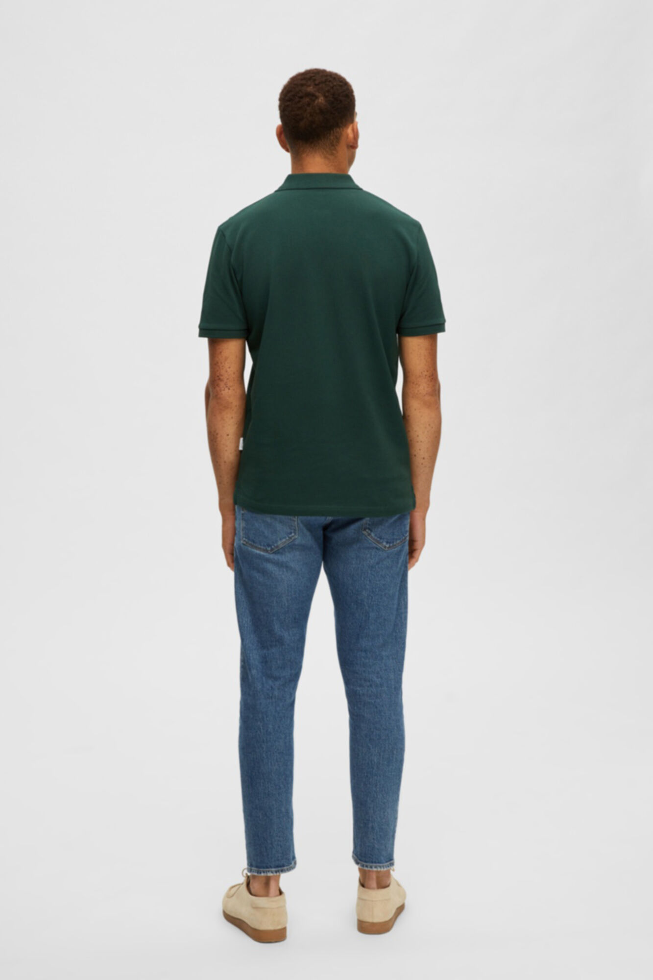 Camisa polo de algodão orgânico com logotipo bordado - Verde