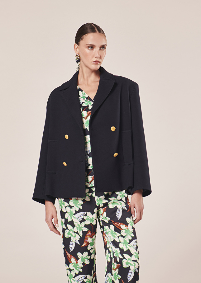 Manteau Marcellobleu nuit en double coton