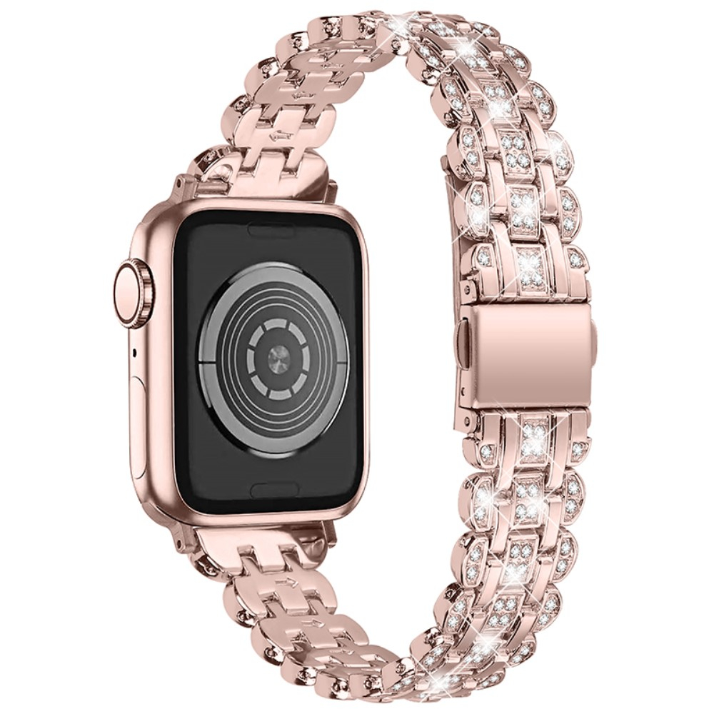 Apple Watch (42/41/40/38 mm) Strassstein Edelstahl Armband - Rosé (Rosa)