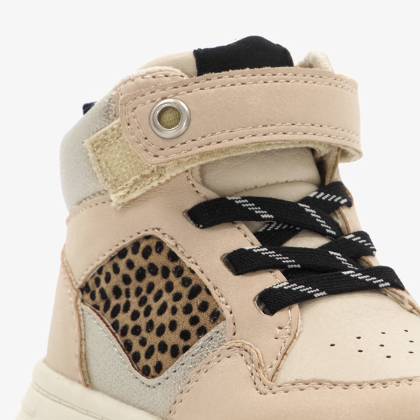 Blue Box hoge meisjes sneakers met glitter beige