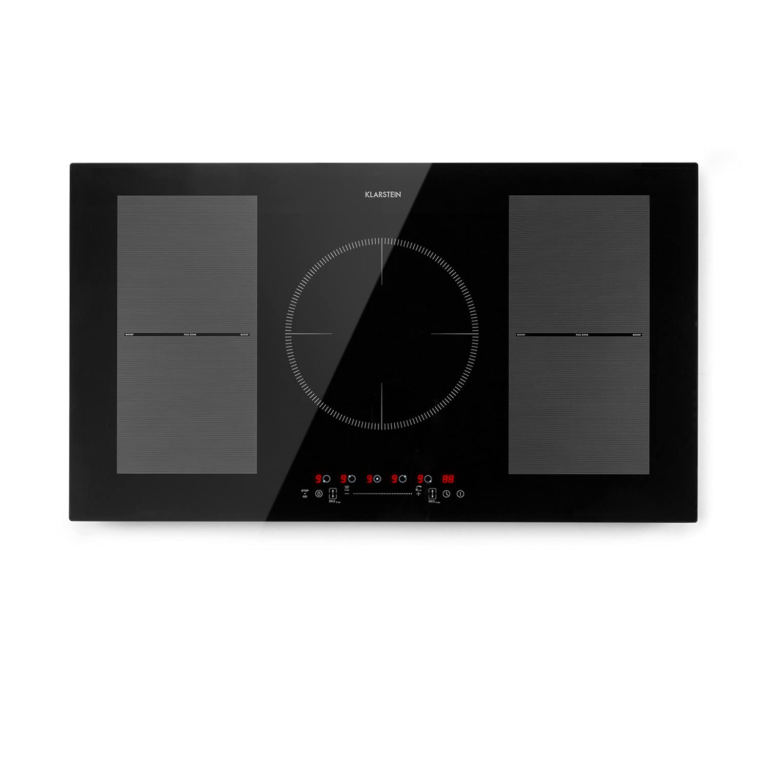 Klarstein Plaque de Cuisson Electrique à Induction 9300W, Plaque Encastrées 5 Feux, Tables de Cuisson Encastrable, Contrôle Tactile, Rechaud pour la C