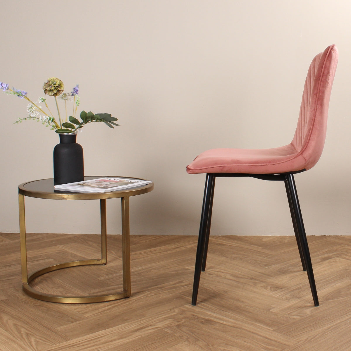 DS4U Gaby eetkamerstoel velvet roze
