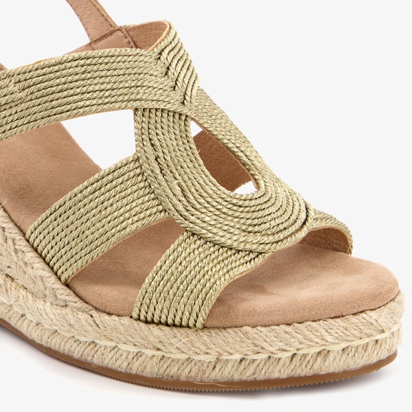 Blue Box dames espadrilles met sleehak goud