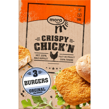 Mora Crispy Chick'n Burgers Original 3 Stuks 240 g