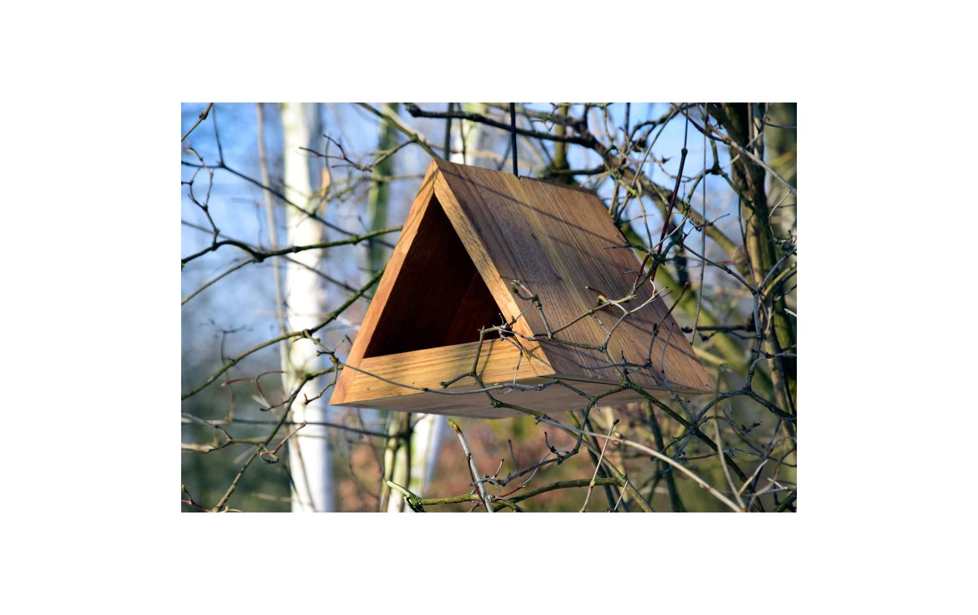 Futterspender Triangel, 26.5 x 19 x 19 cm, HolzFutterstation für Wildvögel