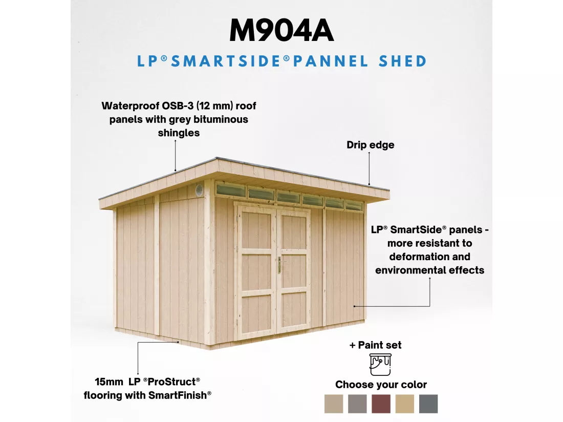 Abri de Jardin Qualité Premium 9m² / L412xL279xH237 cm - Timbela M904A-REDWOOD RED