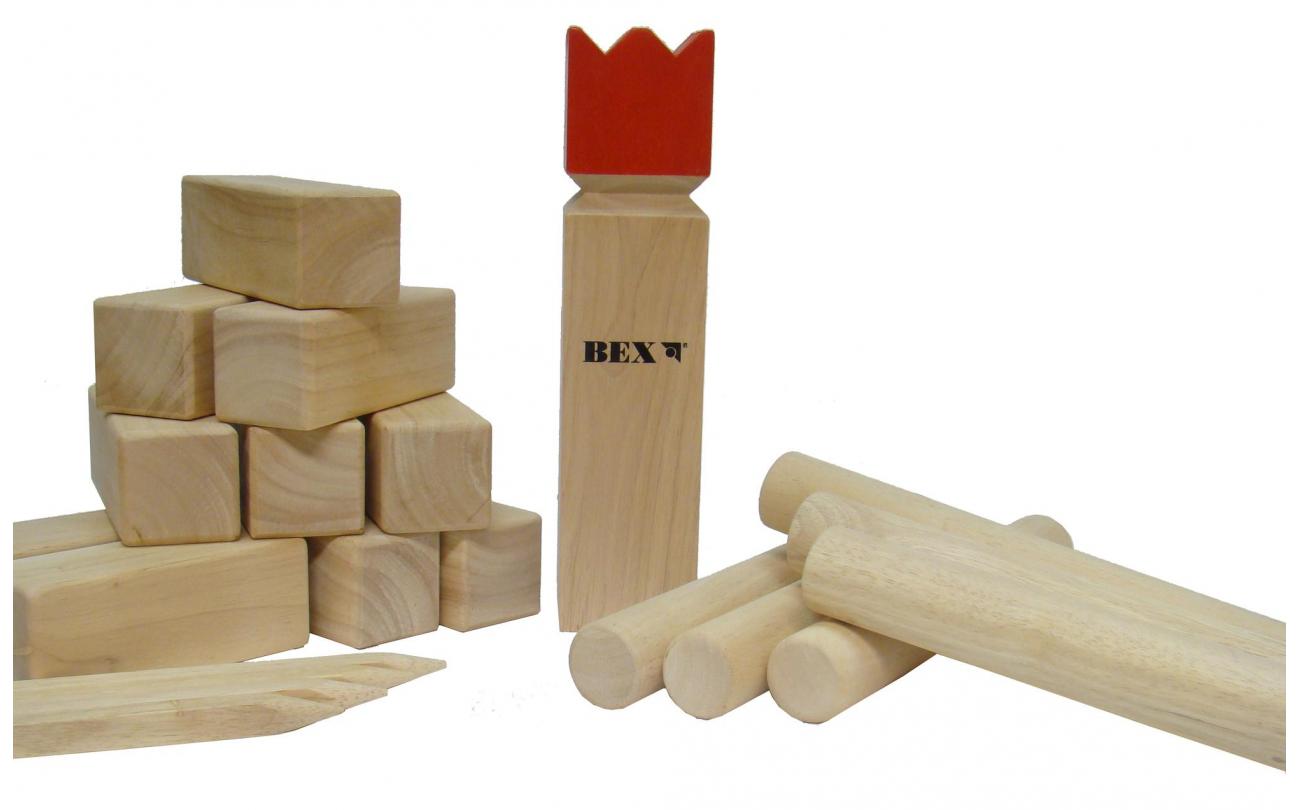 Kubb Viking original rubberwood met rode koning