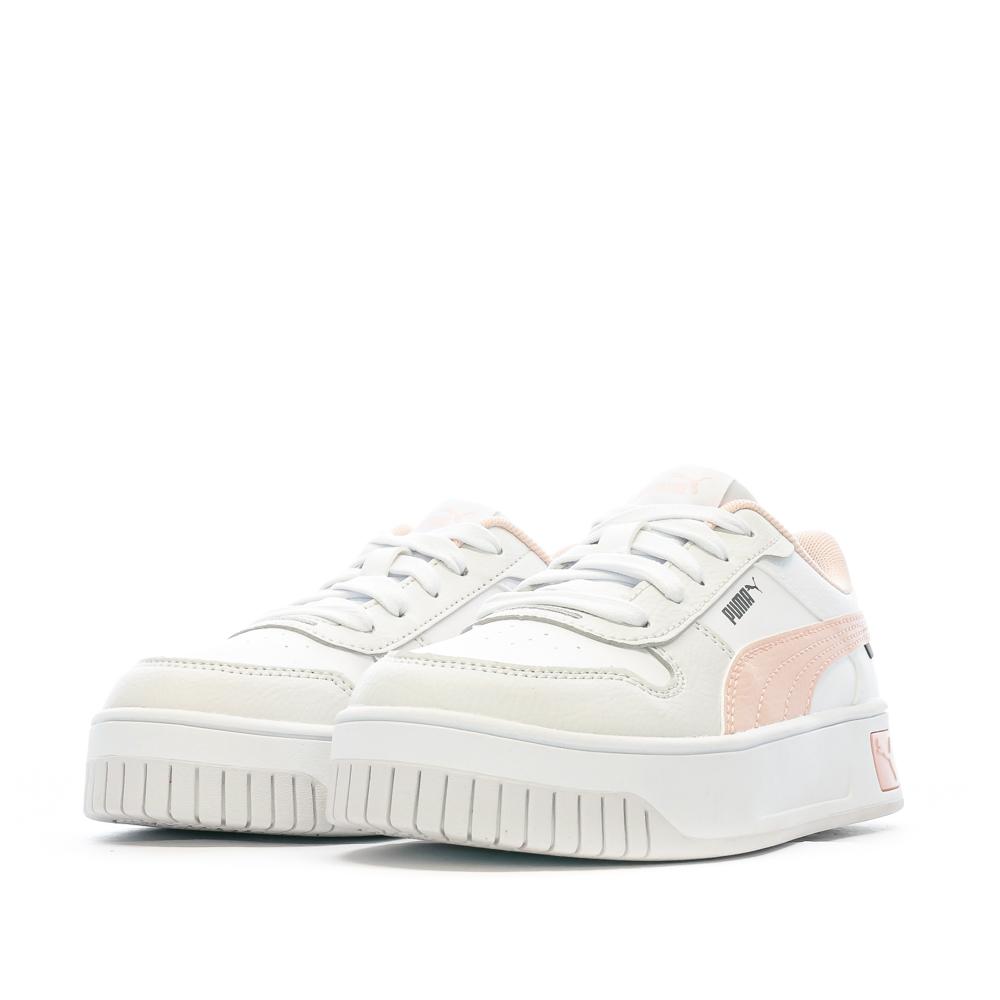 Puma Baskets Blanches/Rose Fille Puma Carina 04