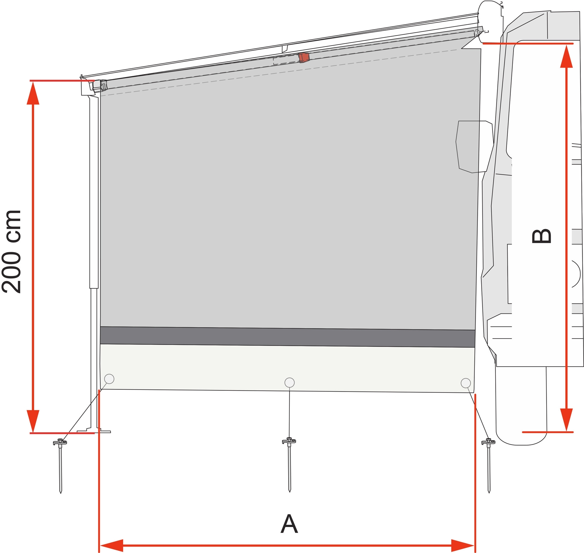 Sun View Side VAN F43 (für Auszug 250 cm)
